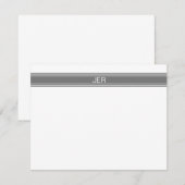 クラシックモノグラムのイニシャルモダンシンプルグレイ ノートカード (正面/裏面)