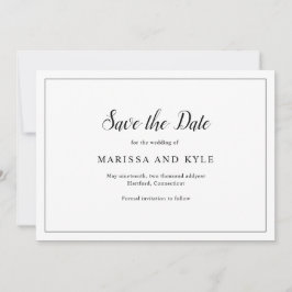 クラシックモノグラムのエレガントな結婚式 セーブザデート