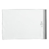 クラシックモノグラムのグレ縁どイ 枕カバー (正面右)