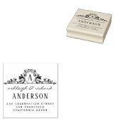 クラシックモノグラムのスクリプト名はっきりした差出人住所 ラバースタンプ (押印)