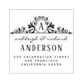 クラシックモノグラムのスクリプト名はっきりした差出人住所 ラバースタンプ (インプリント)