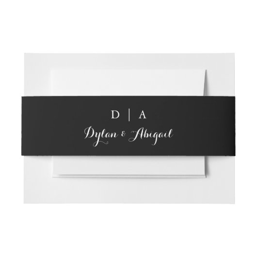 クラシックモノグラムのブ結婚ラックの腹バンド 招待状ベリーバンド (正面例)