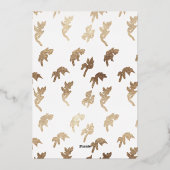 クラシックモノグラムの白結婚金ゴールド稜 箔招待状 (裏面)