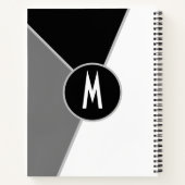 クラシックモノグラムの白黒カラーブロック ノートブック (裏面)