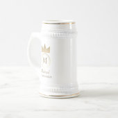クラシックモノグラムの花婿介添人記念品 ビールジョッキ (正面左)