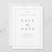クラシックモノグラムのSave the Date 招待状 (正面)