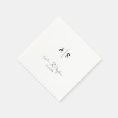 クラシックモノグラムのScriptタイポグラフィ結婚の スタンダードカクテルナプキン (角)