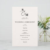 クラシックモノグラムアンパサンド結婚式プログラム (スタンド正面)