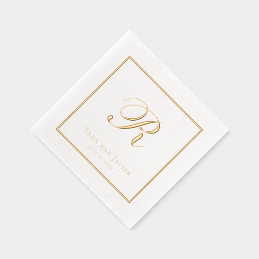 クラシックモノグラムエレガントウェディング 箔ナプキン (右)
