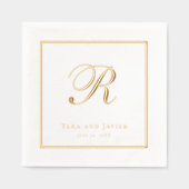 クラシックモノグラムエレガントウェディング 箔ナプキン (正面)