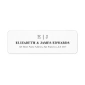 クラシックモノグラムエレガントカップルイニシャルアドレス ラベル (正面)