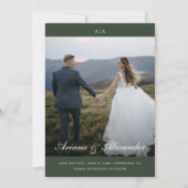 クラシックモノグラムエレガントスクリプ結婚ト2枚 セーブザデート (正面)