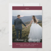 クラシックモノグラムエレガントスクリプ結婚ト2枚 セーブザデート (正面)