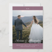 クラシックモノグラムエレガントスクリプ結婚ト2枚 セーブザデート (正面)