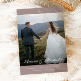 クラシックモノグラムエレガントスクリプ結婚ト2枚 セーブザデート