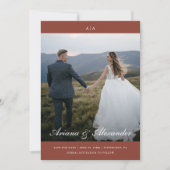 クラシックモノグラムエレガントスクリプ結婚ト2枚 セーブザデート (正面)