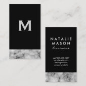 クラシックモノグラムオンブラックと大理石トリム 名刺 (正面/裏面)