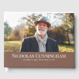 クラシックモノグラムカスタム写真記念 ゲストブック