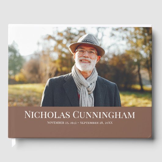 クラシックモノグラムカスタム写真記念 ゲストブック (正面)