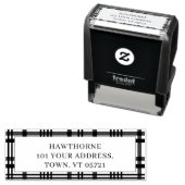 クラシックモノグラムシンプル差出人住所名Plaid セルフインキングスタンプ (インサイチュ)