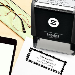 クラシックモノグラムシンプル差出人住所名Plaid セルフインキングスタンプ