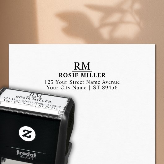 クラシックモノグラムシンプル差出人住所 セルフインキングスタンプ