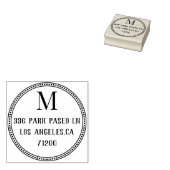 クラシックモノグラムシールラウンド差出人住所ゴム ラバースタンプ (押印)