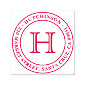 クラシックモノグラムシールラウンド差出人住所 セルフインキングスタンプ (デザイン)