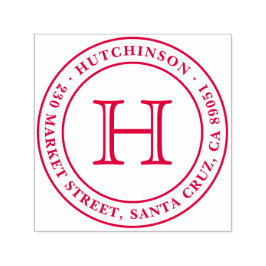 クラシックモノグラムシールラウンド差出人住所 セルフインキングスタンプ