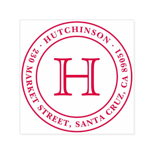 クラシックモノグラムシールラウンド差出人住所 セルフインキングスタンプ (デザイン)