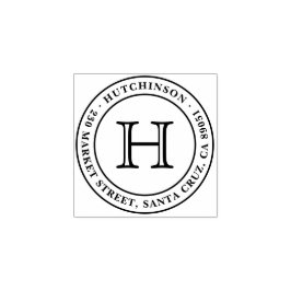 クラシックモノグラムシールラウンド差出人住所 ラバースタンプ