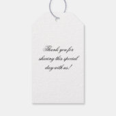 クラシックモノグラムスクリプト白黒結婚の ギフトタグ (裏面)