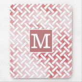 クラシックモノグラムスモーキーレッドルーズウィーブII マウスパッド (正面)