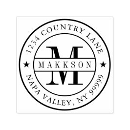 クラシックモノグラムセリフの名前とリターンの自己手書き セルフインキングスタンプ