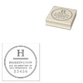 クラシックモノグラムタイポグラフィカスタム差出人住所 ラバースタンプ (押印)