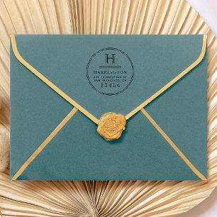 クラシックモノグラムタイポグラフィカスタム差出人住所 ラバースタンプ