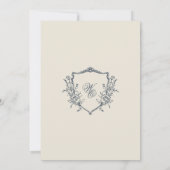 クラシックモノグラムネイビーブルーリハーサルディナー 招待状 (裏面)