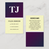 クラシックモノグラムパープルイエローパターン 名刺 (正面/裏面)