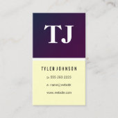 クラシックモノグラムパープルイエローパターン 名刺 (正面)