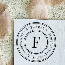 クラシックモノグラムファミリー名ラウンド差出人住所