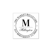 クラシックモノグラムファミリー名差出人住所 ラバースタンプ (インプリント)