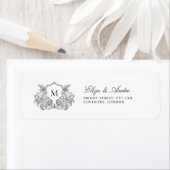 クラシックモノグラムフォーマルクレストリターンアドレス ラベル (インサイチュ)