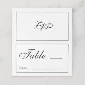 クラシックモノグラムブラック&ホワイトウェディングレセプション プレイスカード (外部開封)