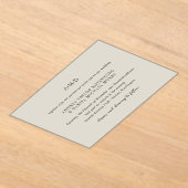 クラシックモノグラムベージュエレガフォーマルントウェディング アクリル招待状 (レイダウン)