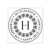 クラシックモノグラムラウンドファミリー名差出人住所 ラバースタンプ (インプリント)