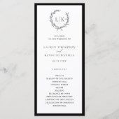 クラシックモノグラムリースの結婚式プログラム プログラム (正面)