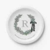 クラシックモノグラムリースクレスト ペーパープレート (正面)