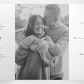 クラシックモノグラムリース紋章エレガントな結婚式 三つ折り招待状 (内部中)