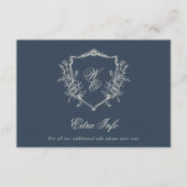 クラシックモノグラムリース詳細エレガントウェディング エンクロージャーカード (正面)