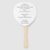 クラシックモノグラムロマンチックホワイト結婚式 プログラム ハンドファン (裏面)